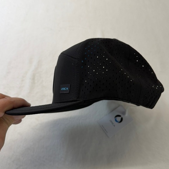 NWT ORCA Signature Men's Black/Blue Snapback Ballball Cap - Picture 5 of 8